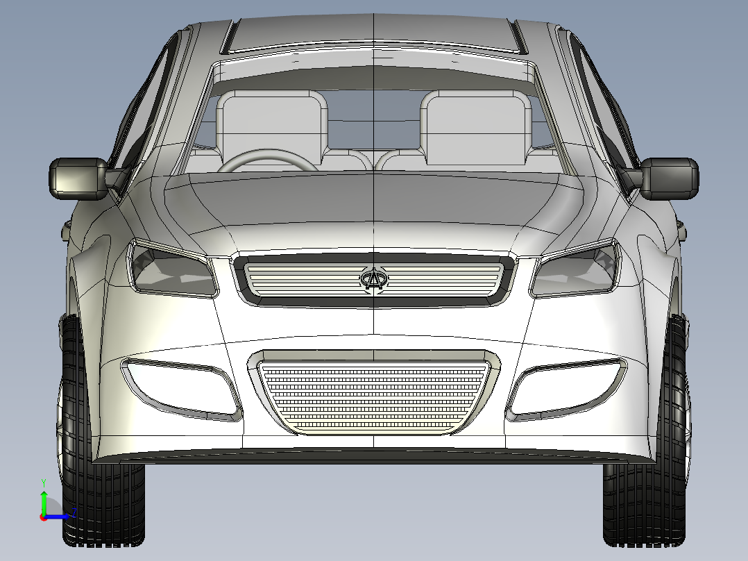 奇瑞A3汽车建模左视图