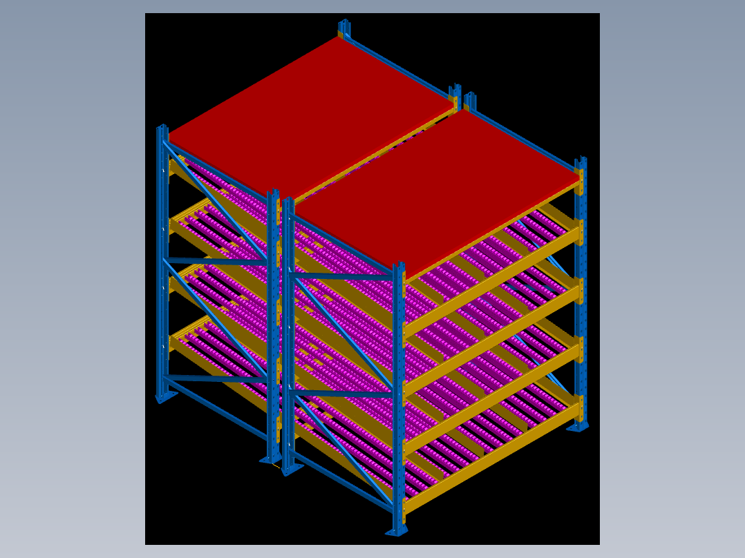 流利货架4层4°内空1800