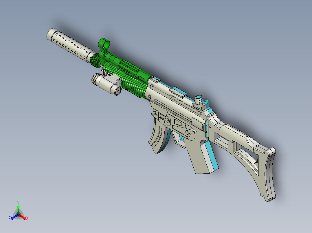 玩具枪正等轴测图