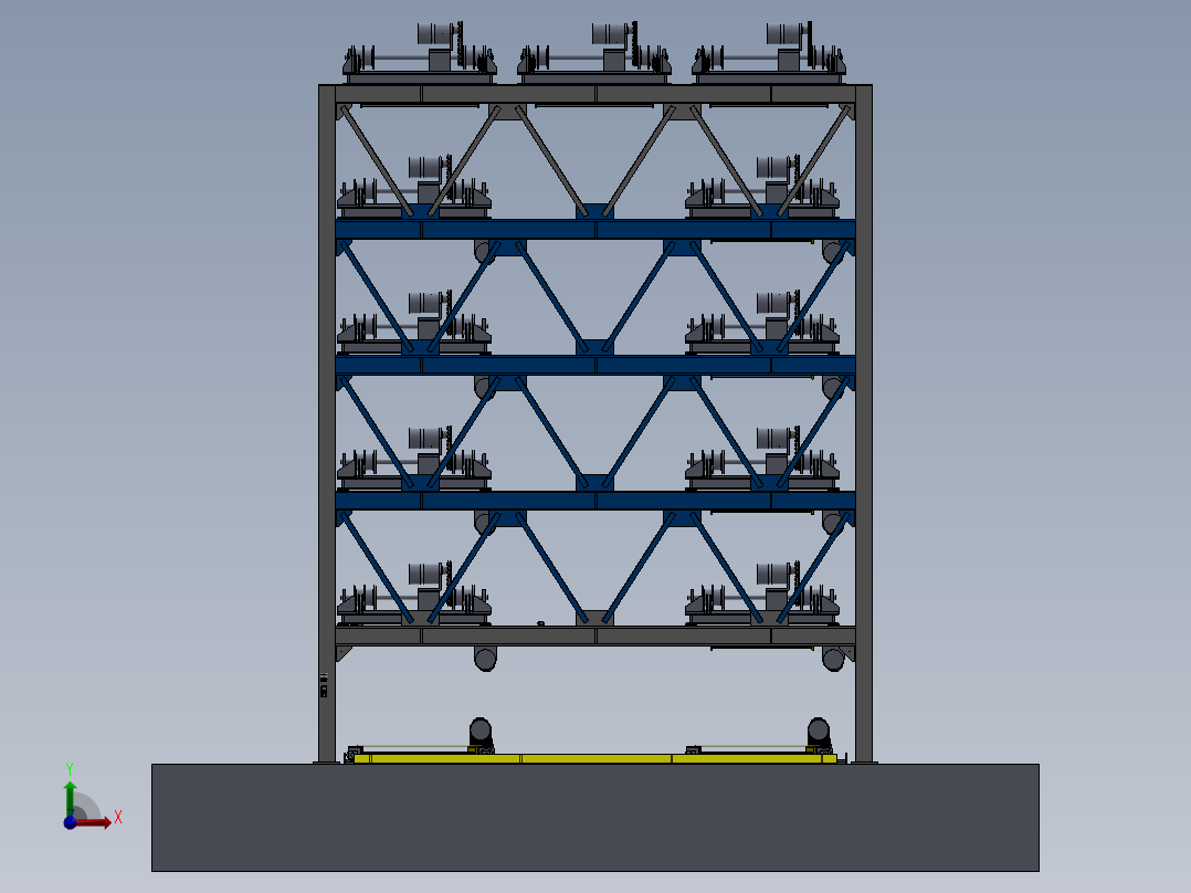 E279 6层升降横移车库前视图