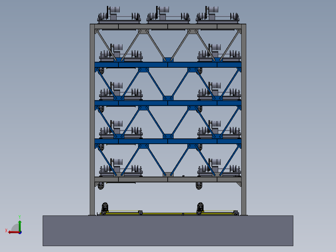 E279 6层升降横移车库后视图
