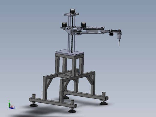 多自由度钻头机械手3d图纸 钻攻丝机 多轴机器人钻攻机械手SW3d图
