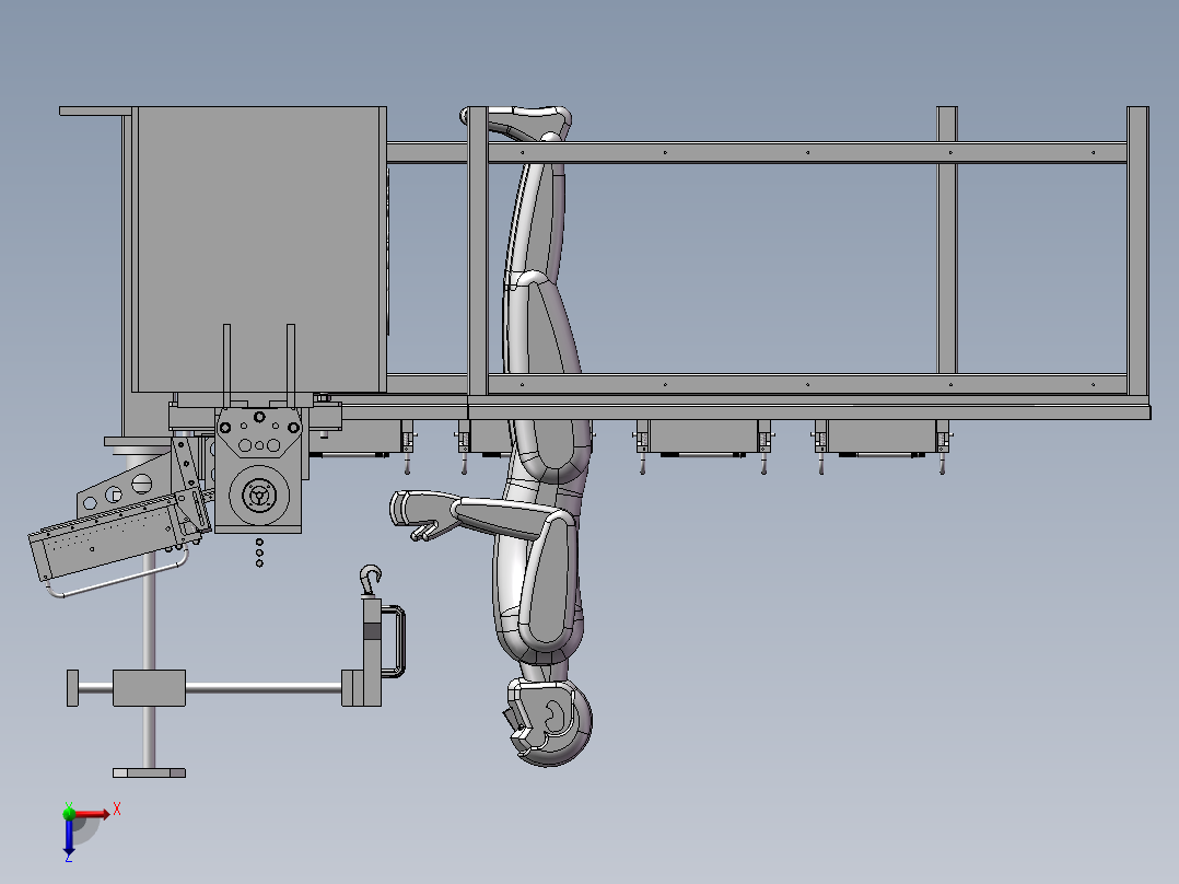 自动给料车床设备俯视图