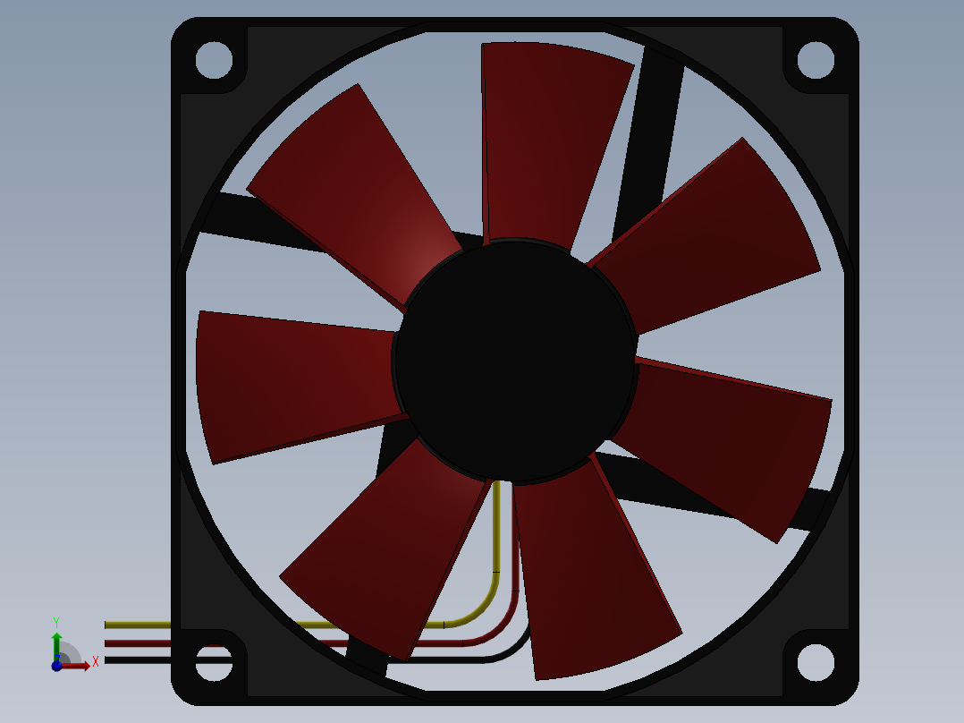 电脑风扇前视图