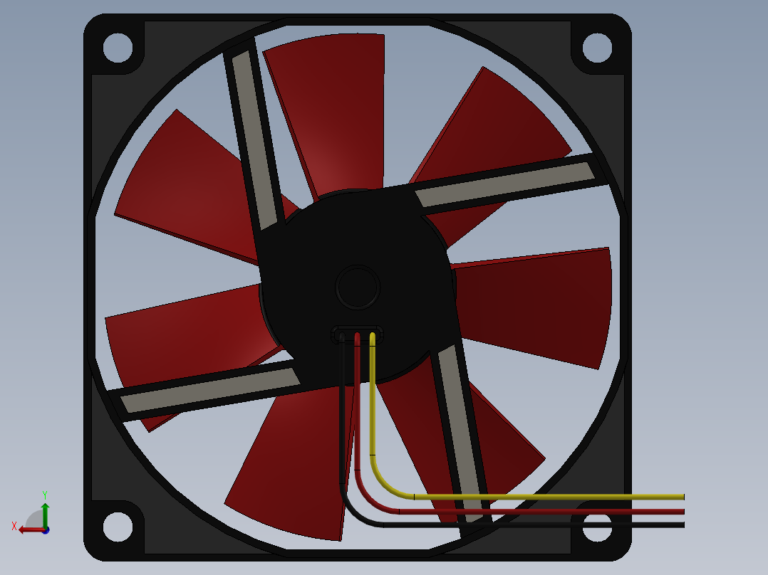 电脑风扇后视图