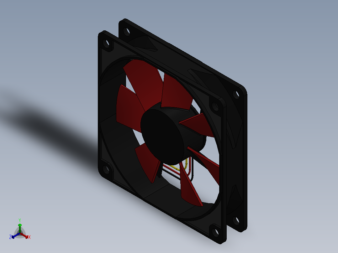 电脑风扇正等轴测图