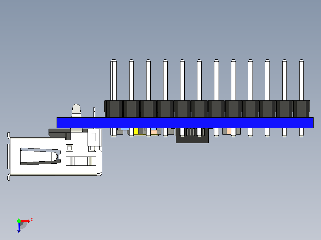 Pro迷你usb主机俯视图