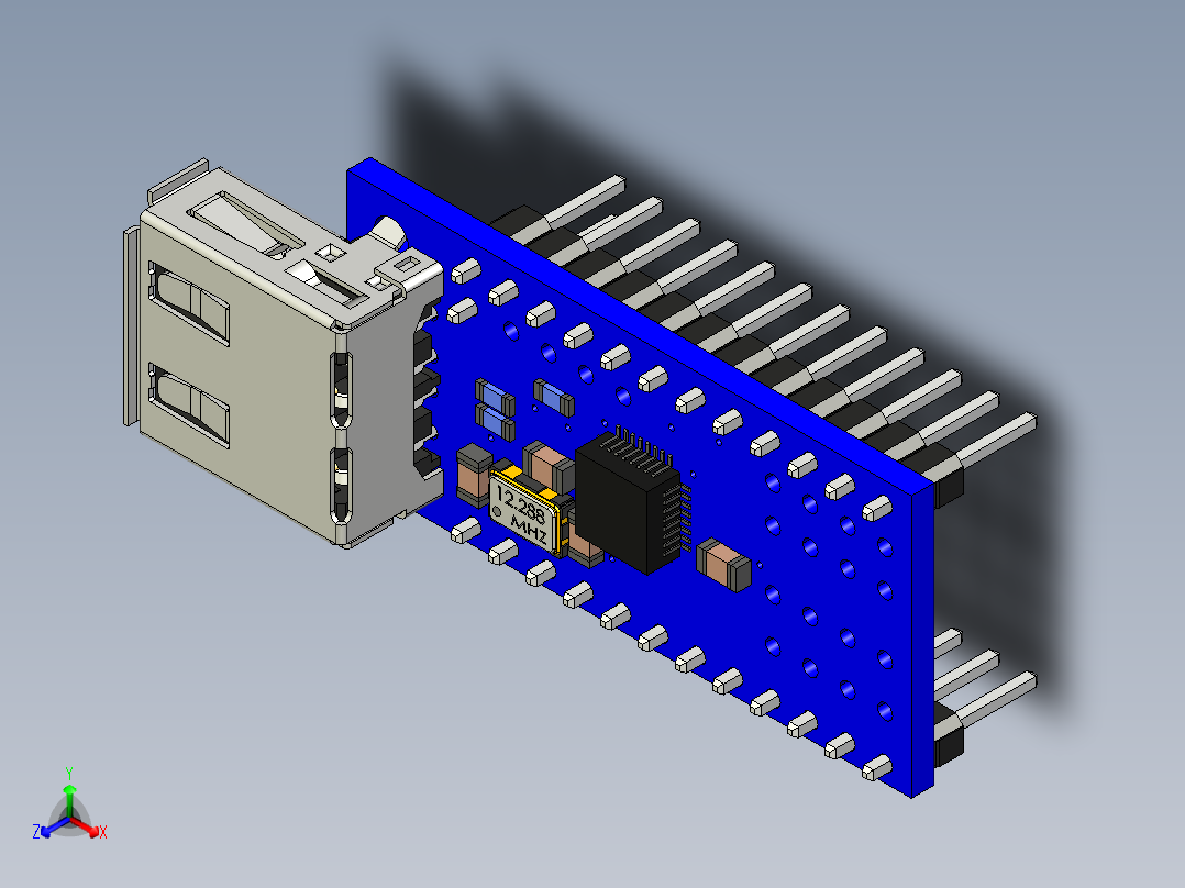 Pro迷你usb主机正等轴测图