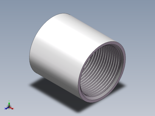 管箍-等径直通 DN32正等轴测缩略图