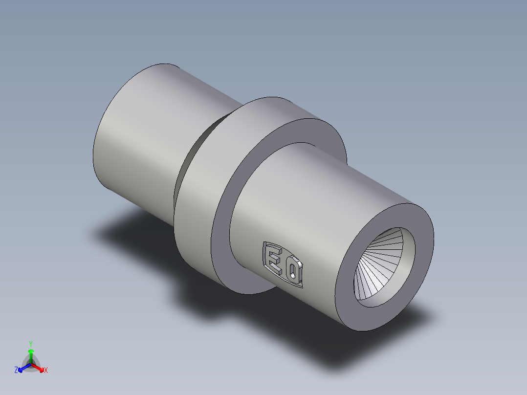 卡套式工业通用硬管接头EO_Blanking_plug_for_cones_BUZ08LCFX正等轴测图