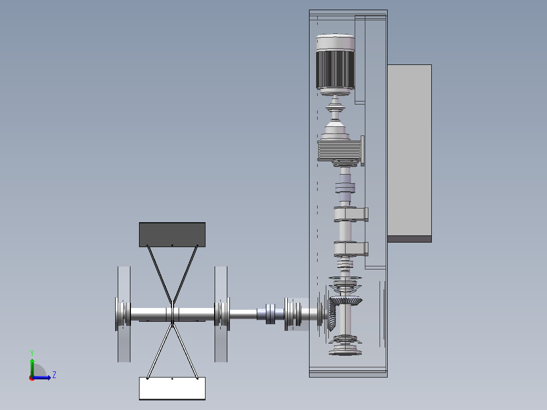 大型垂直轴风力发电机组传动系统结构设计含三维图 920813==500左视图