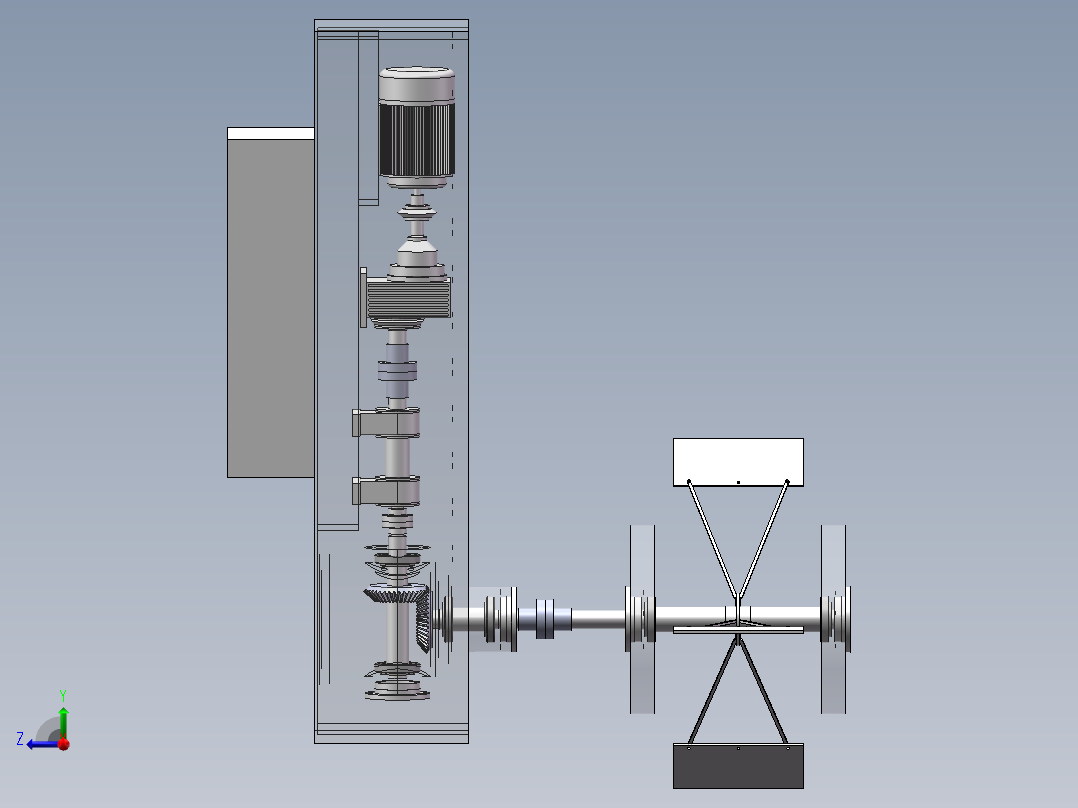 大型垂直轴风力发电机组传动系统结构设计含三维图 920813==500右视图
