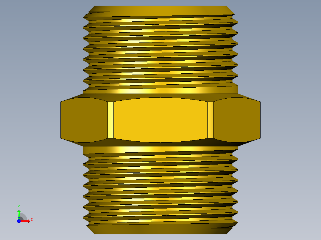 螺纹接头六角G3_4英寸前视图