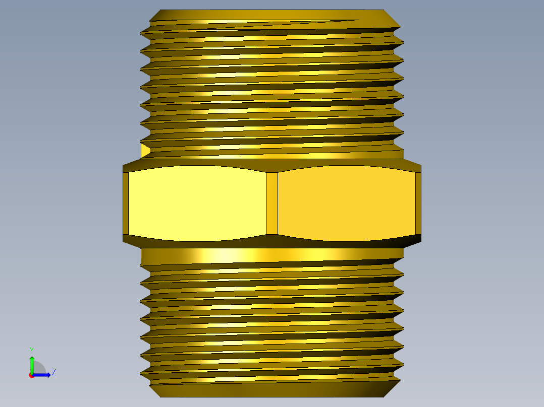 螺纹接头六角G3_4英寸左视图