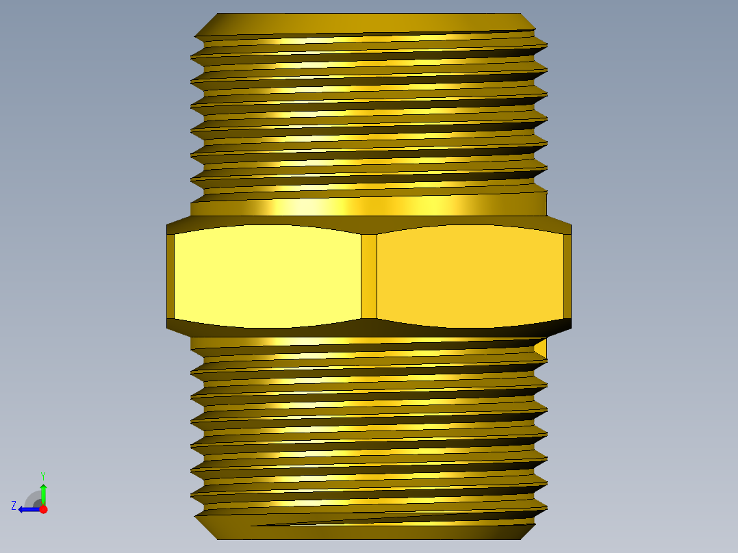 螺纹接头六角G3_4英寸右视图