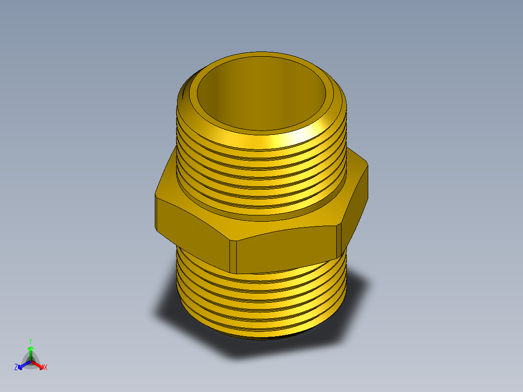 螺纹接头六角G3_4英寸正等轴测图