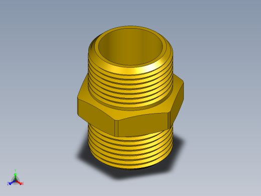 螺纹接头六角G3_4英寸正等轴测缩略图