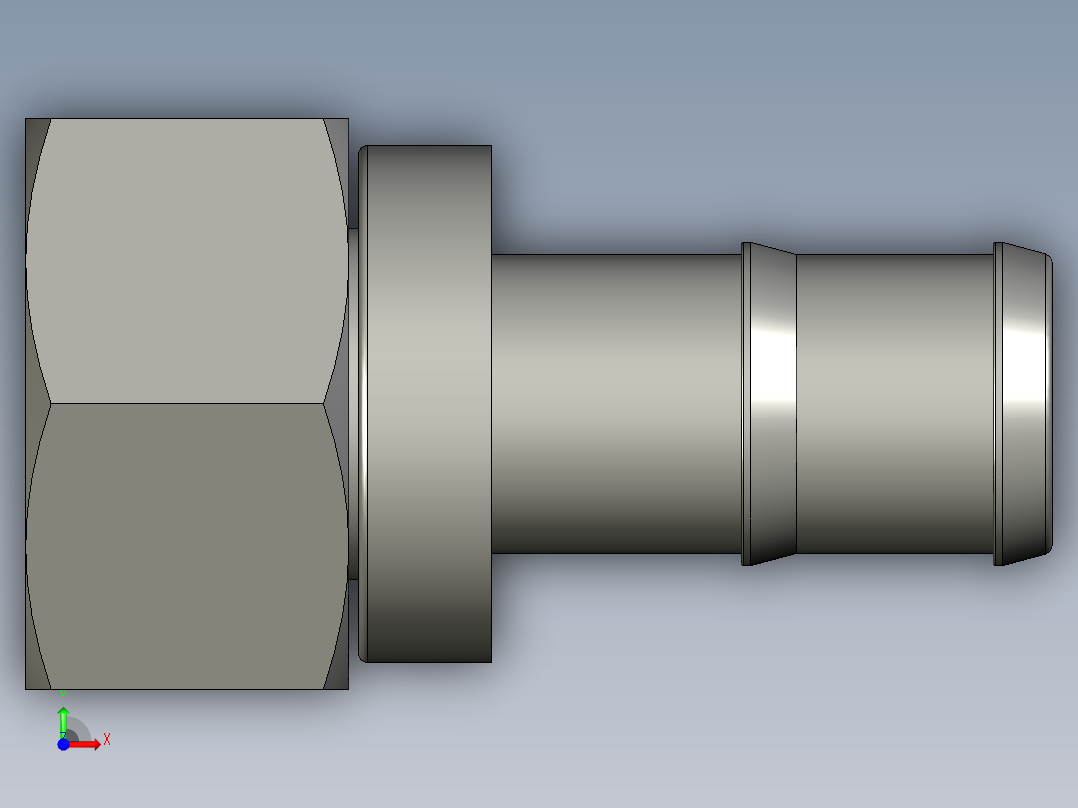 软管与硬管连接用工业通用接头0132_18_66前视图