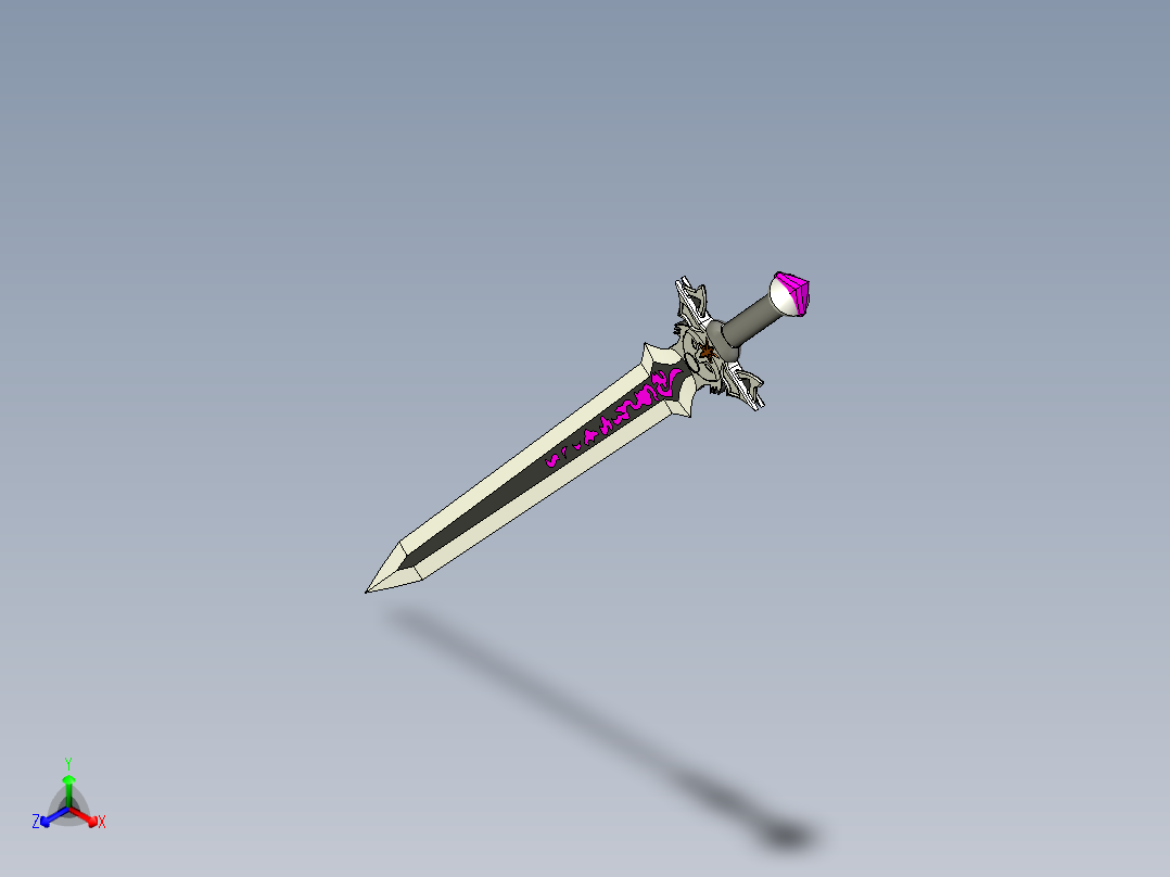 剑、宝剑(64)正等轴测图