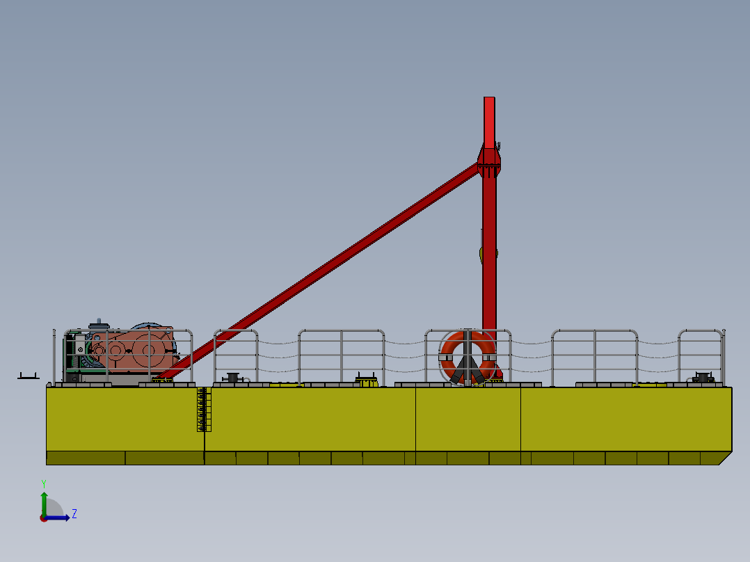 水下维修作业工程双体船sw21可编辑左视图