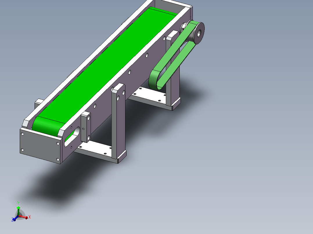 同步带连接小型输送带