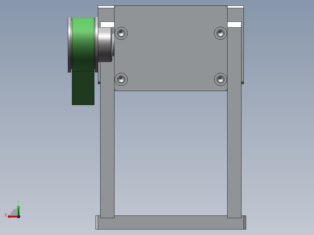同步带连接小型输送带后视图