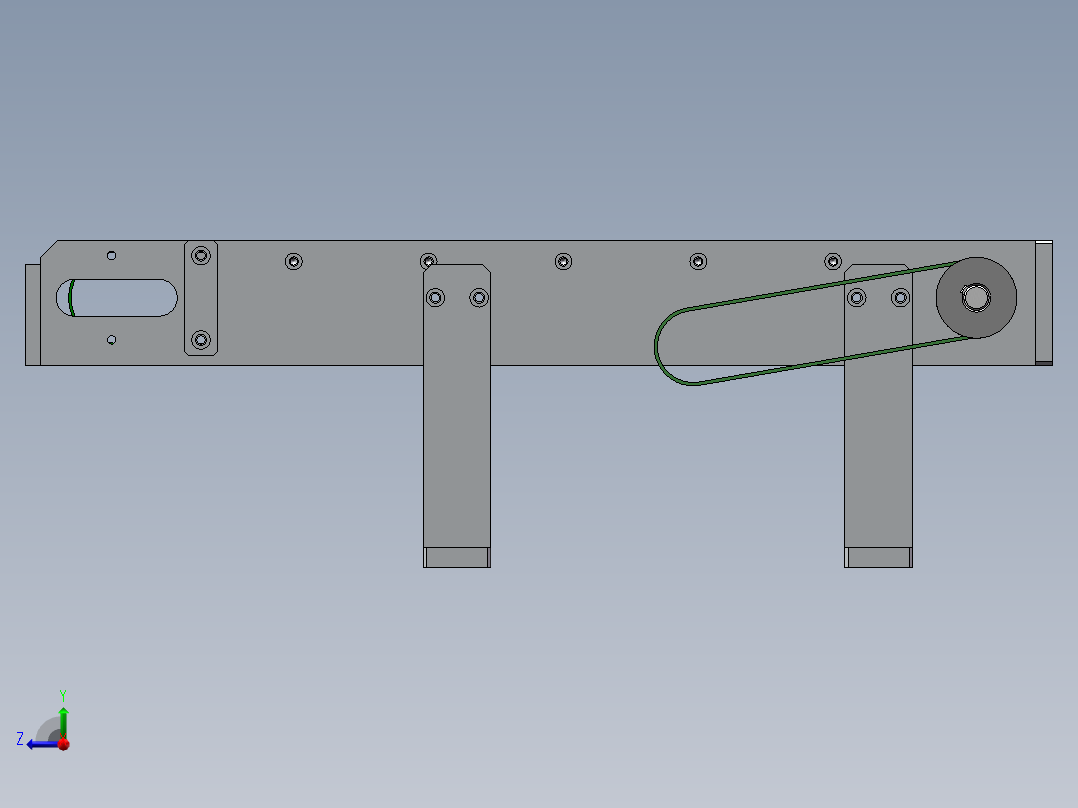 同步带连接小型输送带右视图