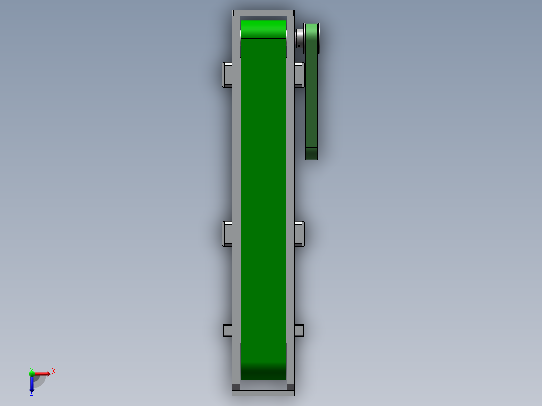 同步带连接小型输送带俯视图