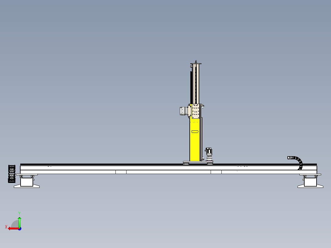 地面三轴移动轨道后视图