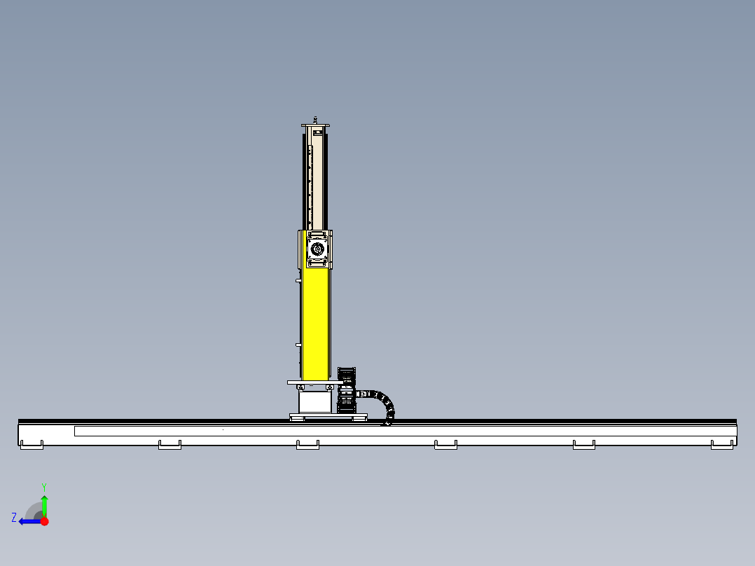 地面三轴移动轨道右视图