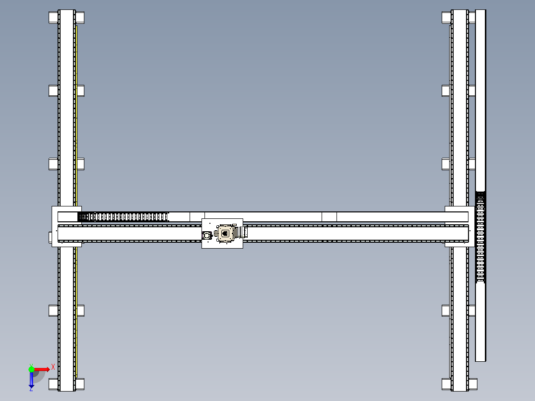 地面三轴移动轨道俯视图