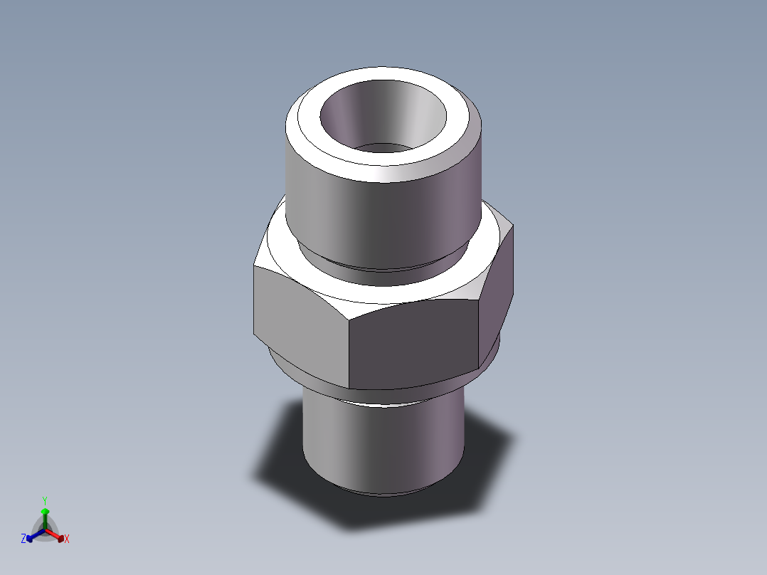 英制管螺纹ED密封、1DB-16-04WD正等轴测图