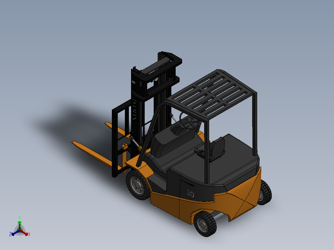 叉车、 电动叉车 SW STP正等轴测图
