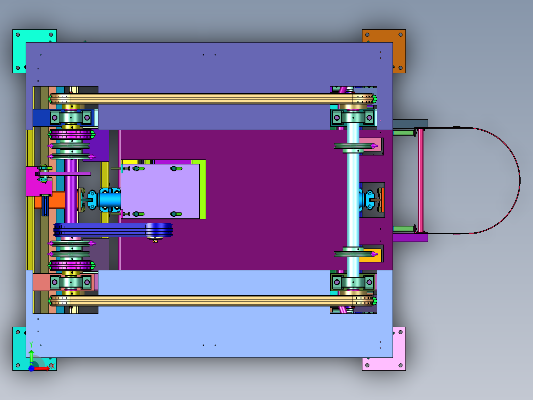 进料功能的升降机吊笼前视图