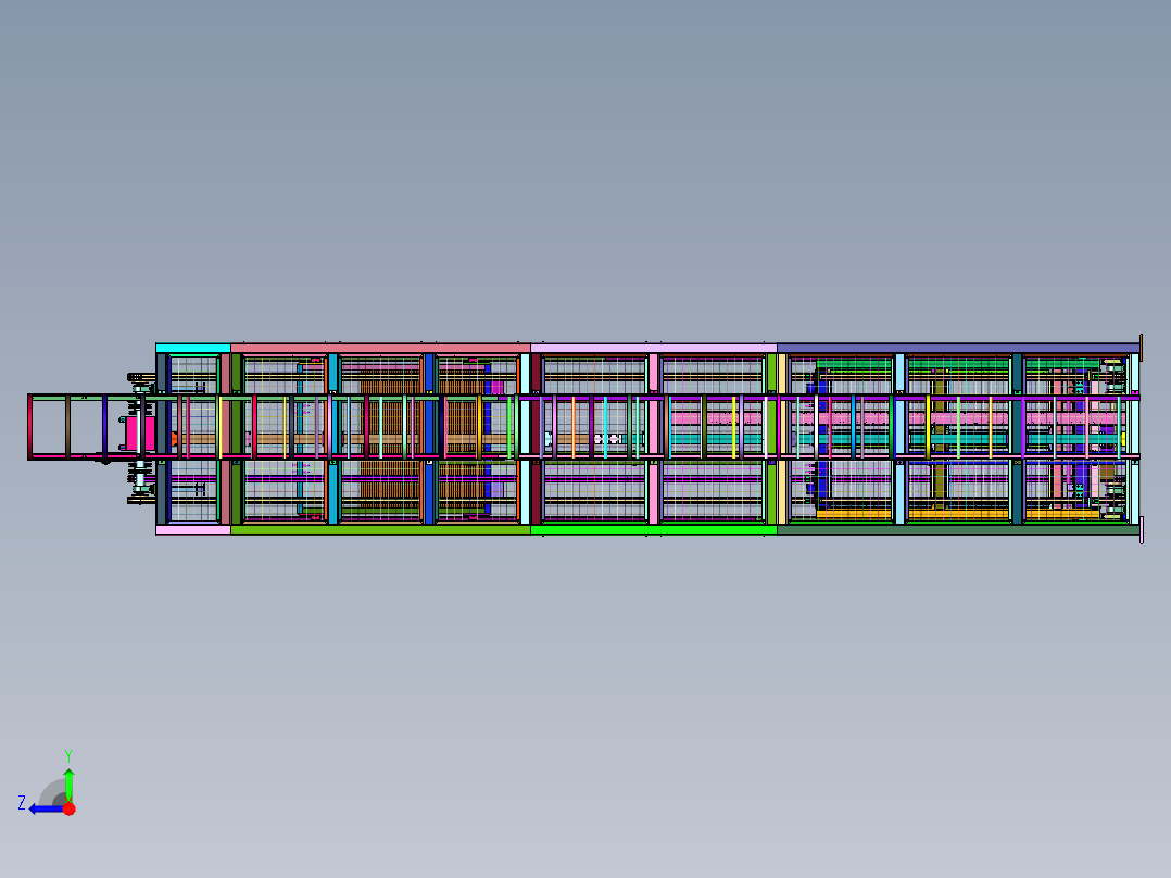 进料功能的升降机吊笼右视图