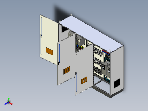 三柜组装双电源刀开关软启动plc控制柜