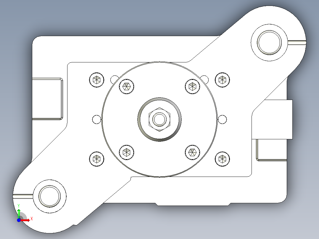 一出六件少废料复合冲裁模前视图
