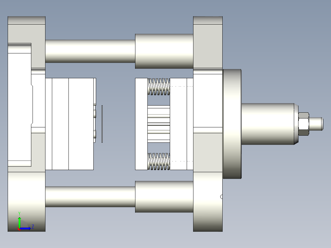 一出六件少废料复合冲裁模左视图