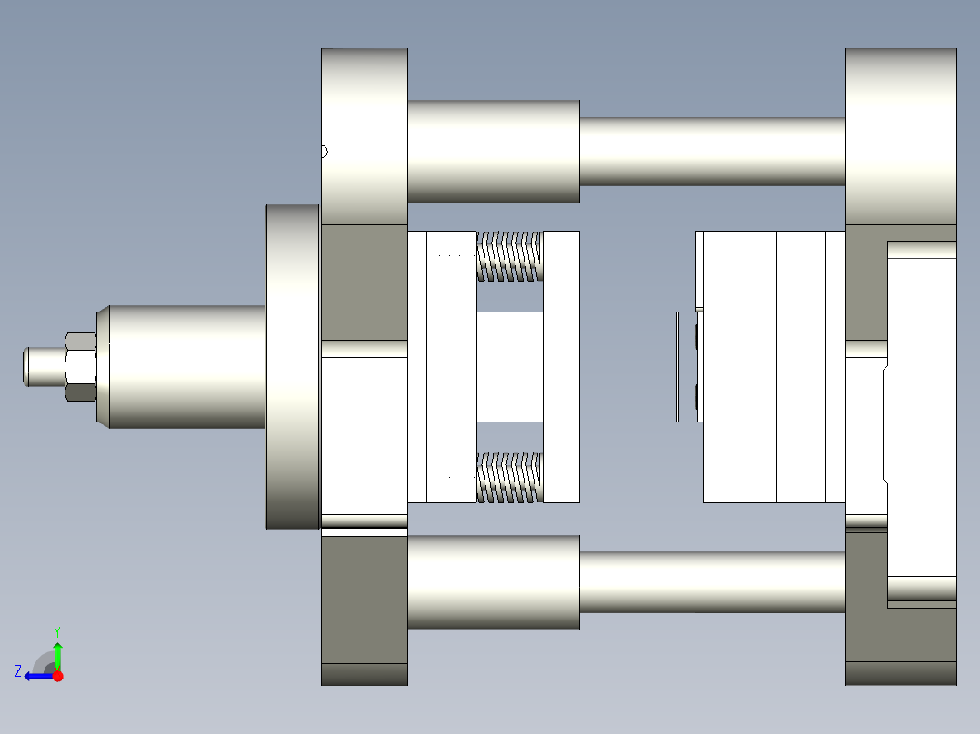 一出六件少废料复合冲裁模右视图