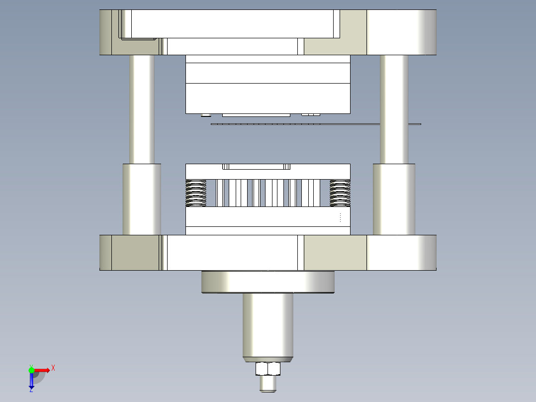 一出六件少废料复合冲裁模俯视图