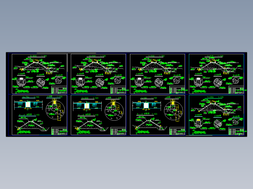 常规河道防洪护堤及台阶踏步结构图