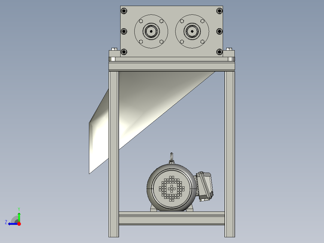 塑料粉碎机三维模型右视图