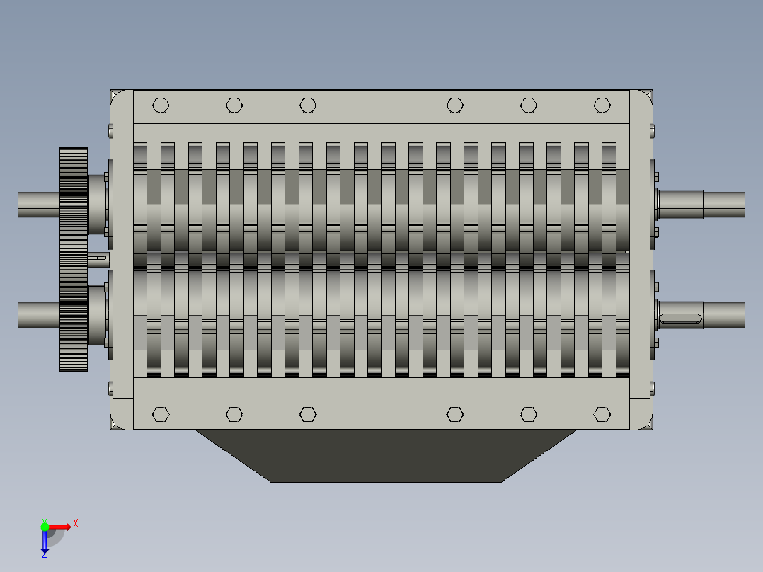 塑料粉碎机三维模型俯视图