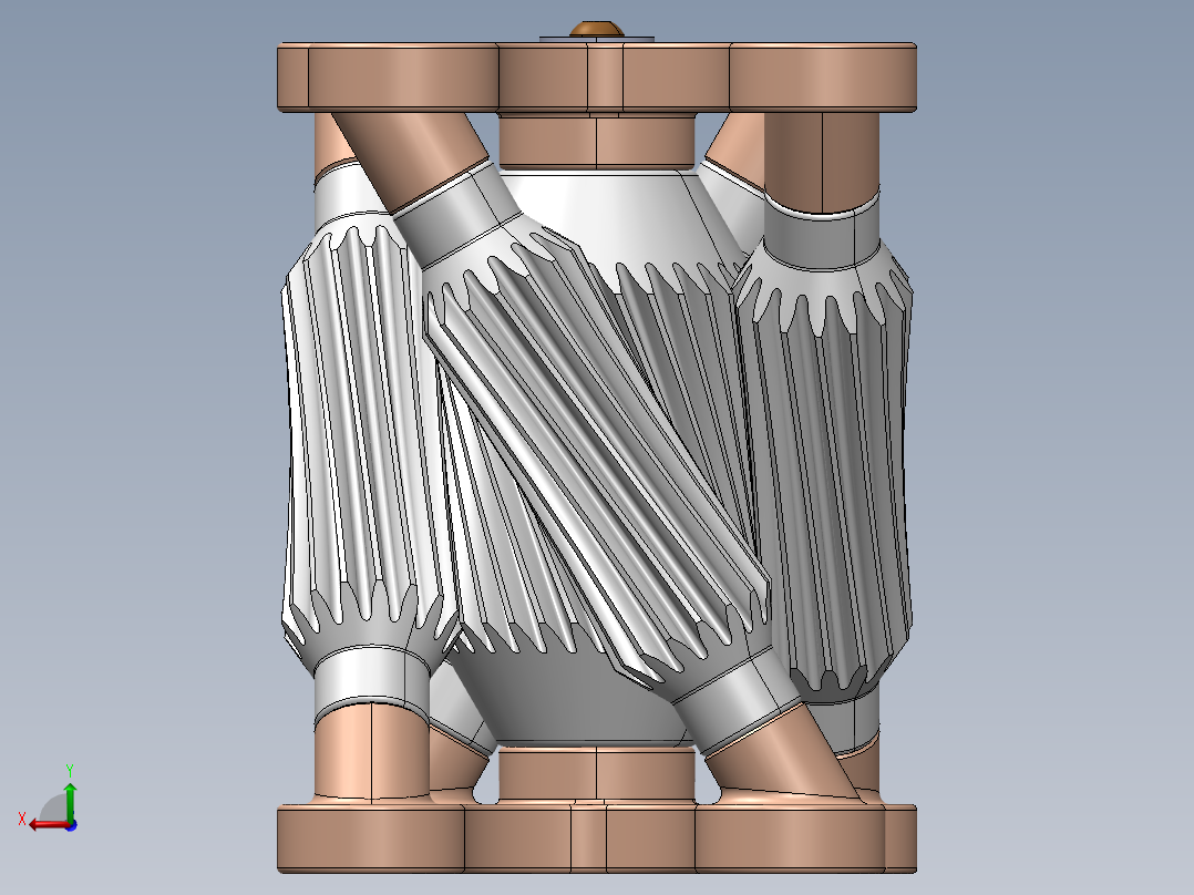 Hyperboloidal双曲面传动机构3D图纸 Solidworks设计后视图