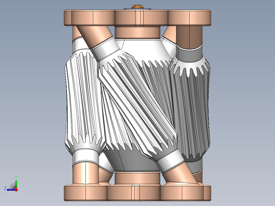 Hyperboloidal双曲面传动机构3D图纸 Solidworks设计右视图