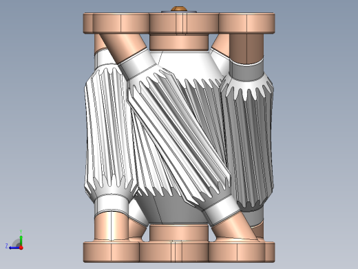 Hyperboloidal双曲面传动机构3D图纸 Solidworks设计右视缩略图