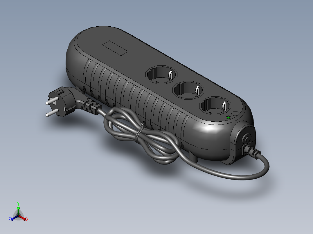 220伏插座的延长件正等轴测图