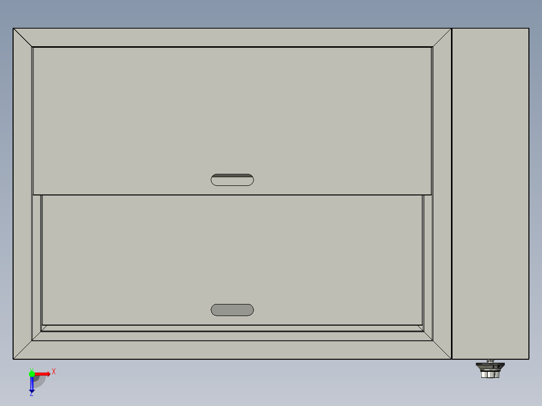 铝合金格栅贯流风机俯视图