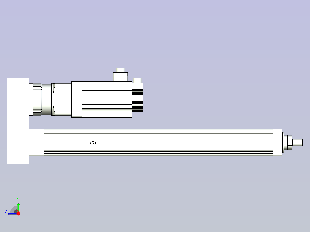 折返式HH75电动缸[HH75-S500-M1-C1]右视图