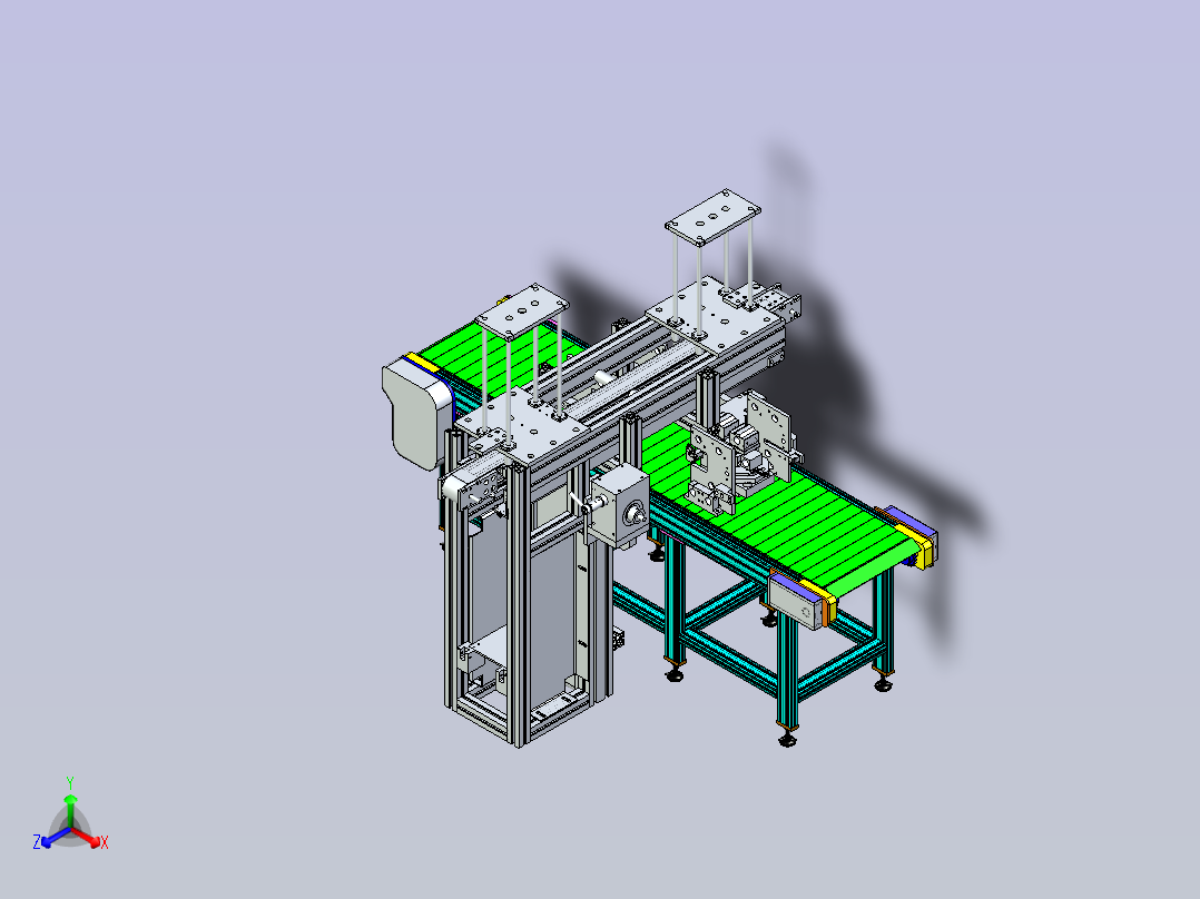 输送线上产品转向纠正设计主视图